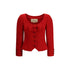 Valentino Short Jacket in Plain Wool Tweed